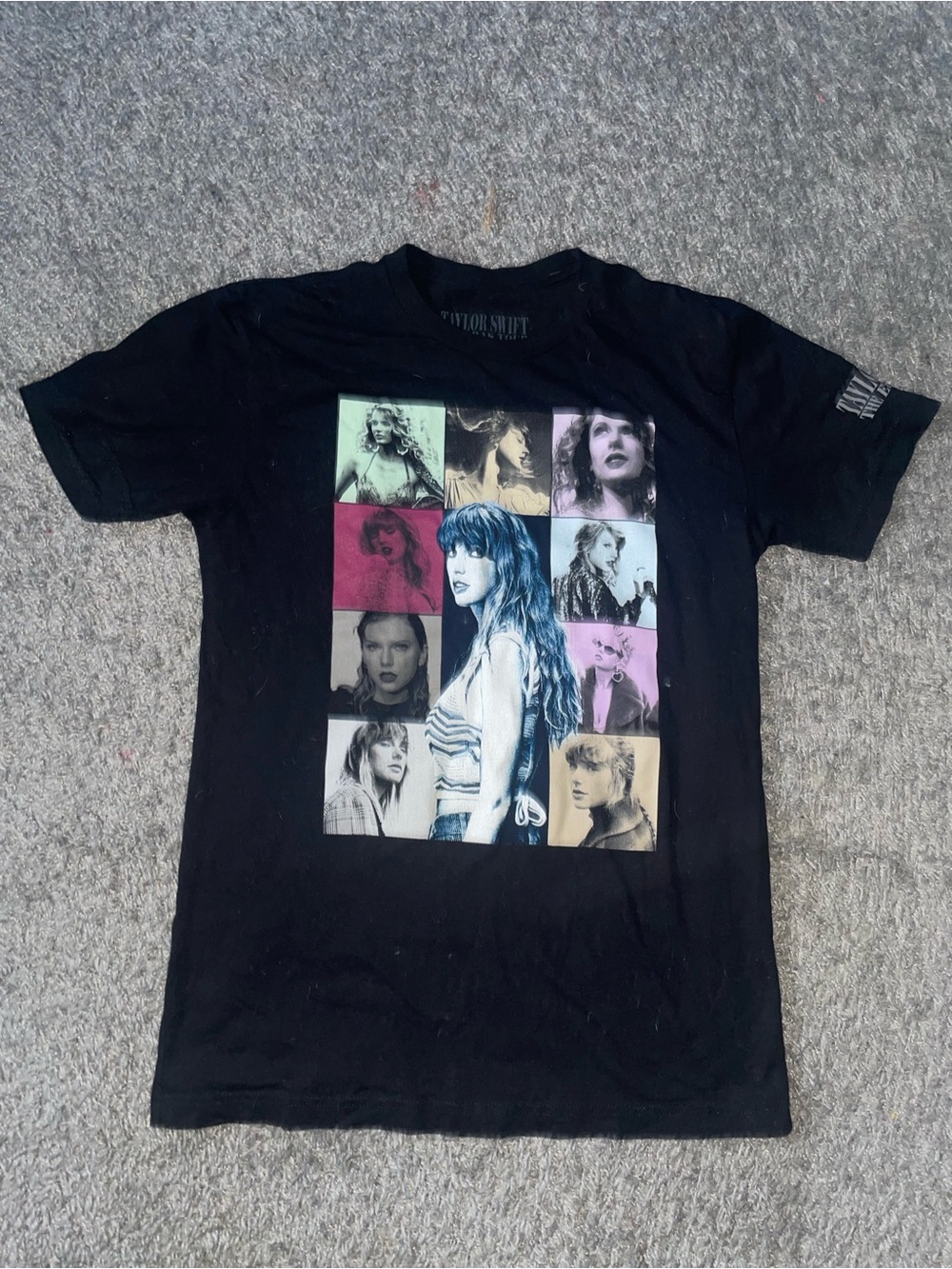 Taylor Swift The Eras Tour Black Photo Collage Graphic T Shirt Concert Merch